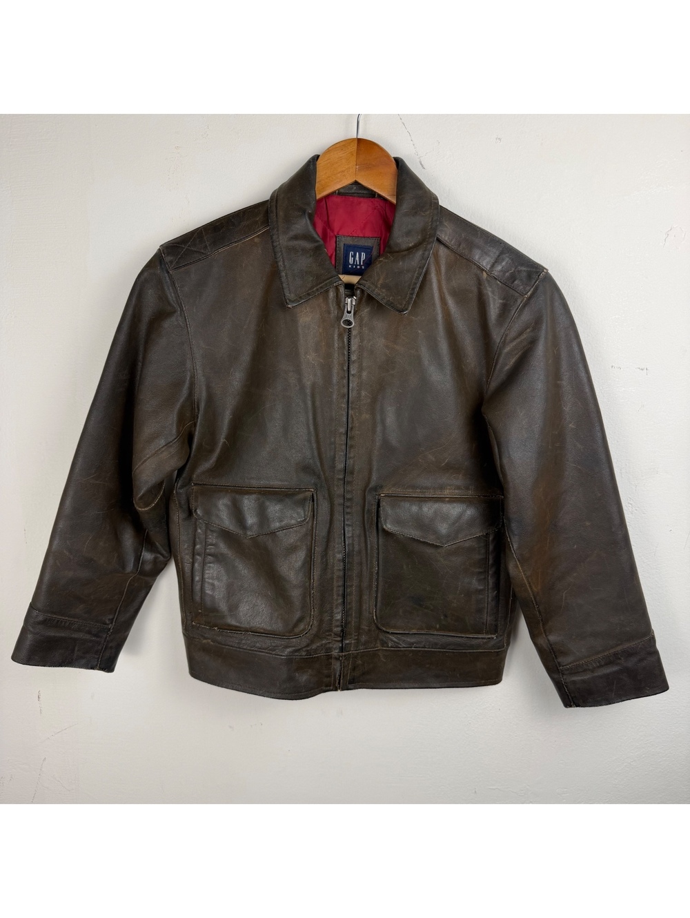 Vintage Gap Leather Jacket Kids Medium